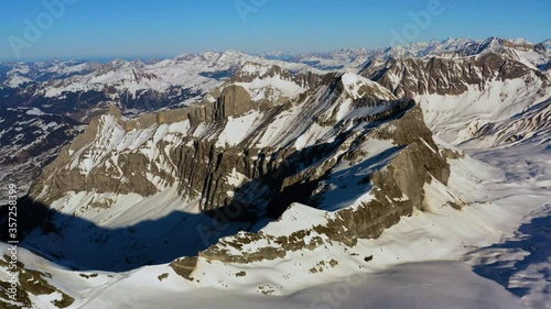 Flight over the Tsanfleuron glacier, Glacier 3000. photo