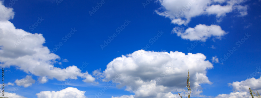 Blue sky background wiht white clouds closeup. Blue sky background wiht white clouds closeup.