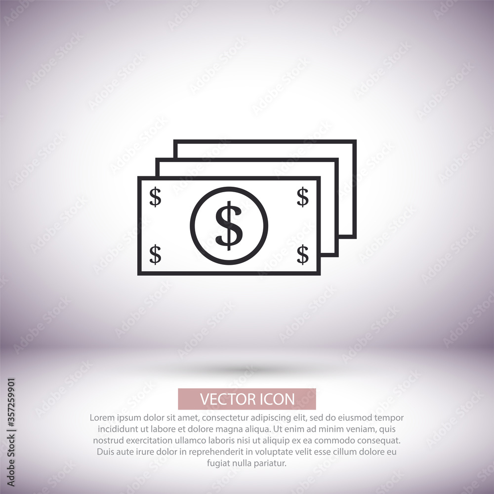 Dollar vector icon , lorem ipsum Flat design Dollar vector icon , lorem ipsum Flat design