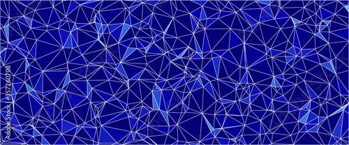 abstract geometric triangle shaped colorful vector background mixture of blue tones with white vector lines can be used as pattern, texture, wallpaper or banner