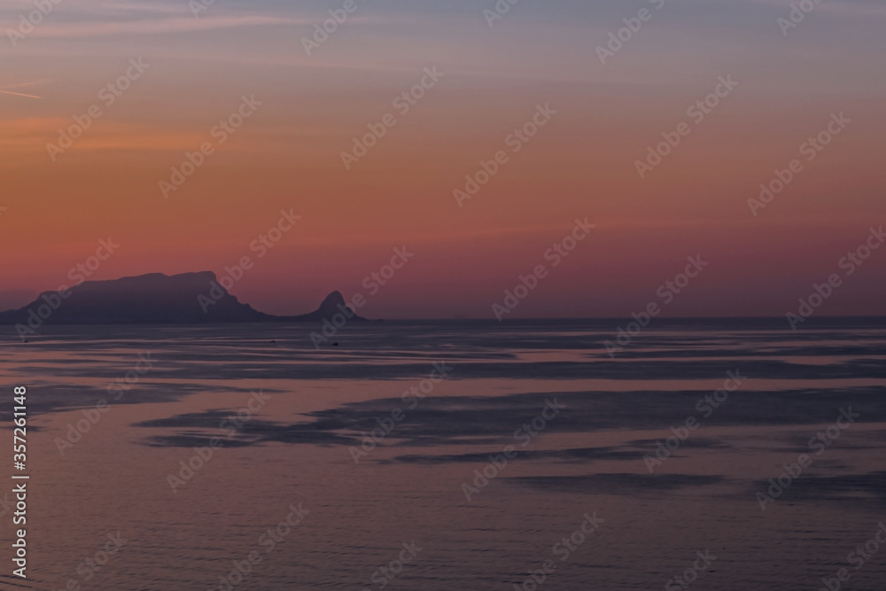 Capo Zaffarana seen from the Belvedere of Termini Imerese at sunset Capo Zaffarana seen from the Belvedere of Termini Imerese at sunset