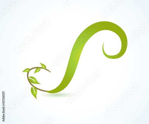 Logo swirly leafs plant ecology icon