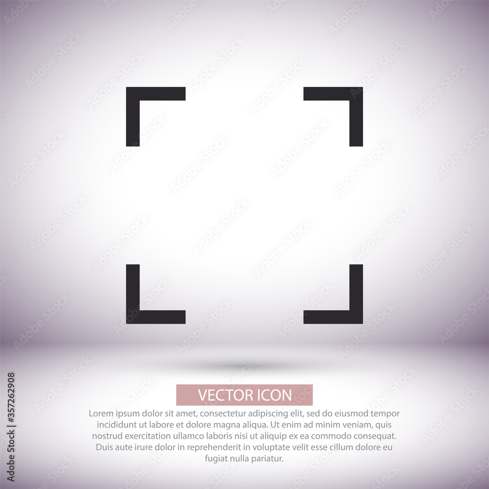 Vector icon Full screen , lorem ipsum Flat design Vector icon Full screen , lorem ipsum Flat design