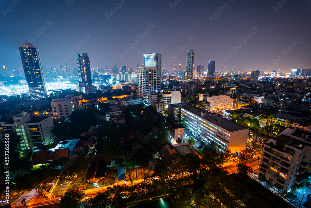 custom made wallpaper toronto digitalThailand, Bangkok, Illuminated city downtown at night