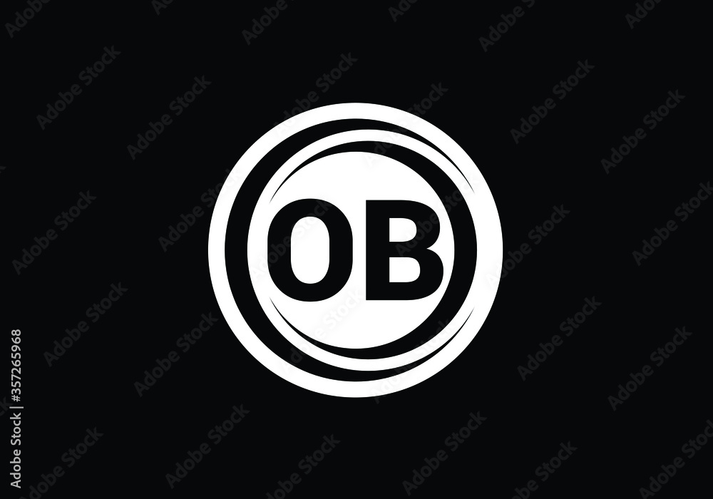 Initial Monogram Letter O B Logo Design Vector Template. O B Letter Logo Design Initial Monogram Letter O B Logo Design Vector Template. O B Letter Logo Design