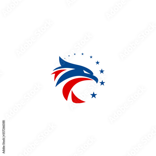 Eagle Head circle american flag