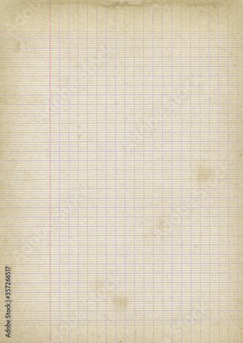 Old worn lined paper texture background