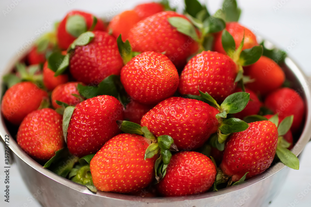 Organic strawberry close-up. Organic strawberry close-up.