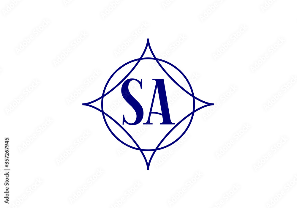 Initial Monogram Letter S A Logo Design Vector Template. S A Letter Logo Design Initial Monogram Letter S A Logo Design Vector Template. S A Letter Logo Design