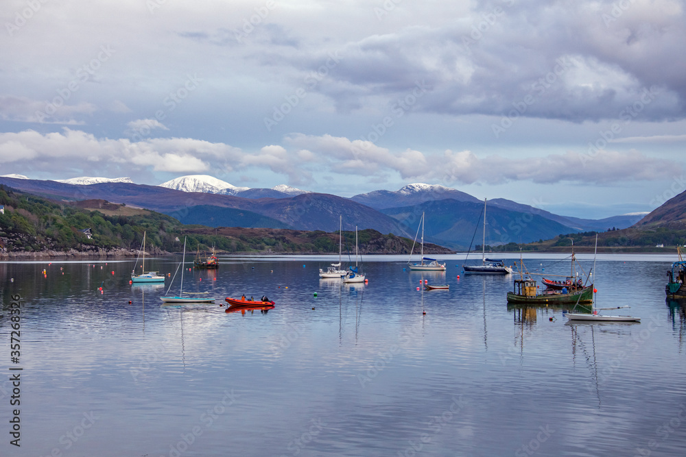 Loch Broom photographed in Scotland, in Europe. Picture made in 2019.