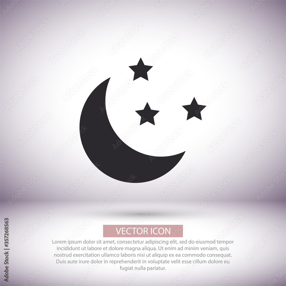Moon vector icon , lorem ipsum Flat design Moon vector icon , lorem ipsum Flat design
