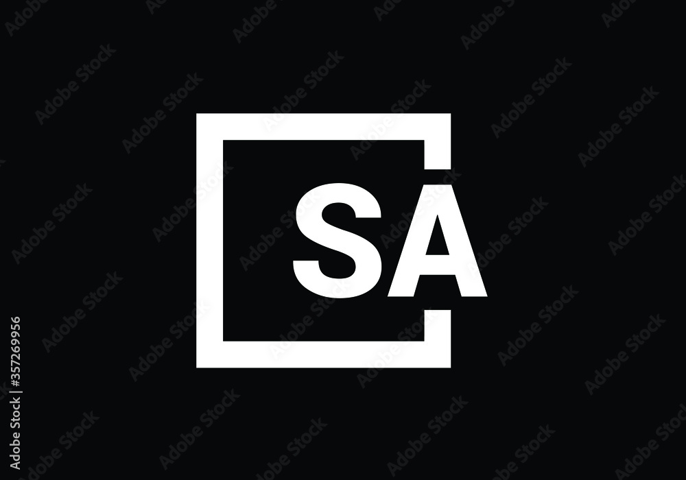 Initial Monogram Letter S A Logo Design Vector Template. S A Letter Logo Design Initial Monogram Letter S A Logo Design Vector Template. S A Letter Logo Design