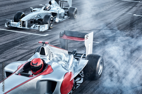 Fotografía Race cars driving on track