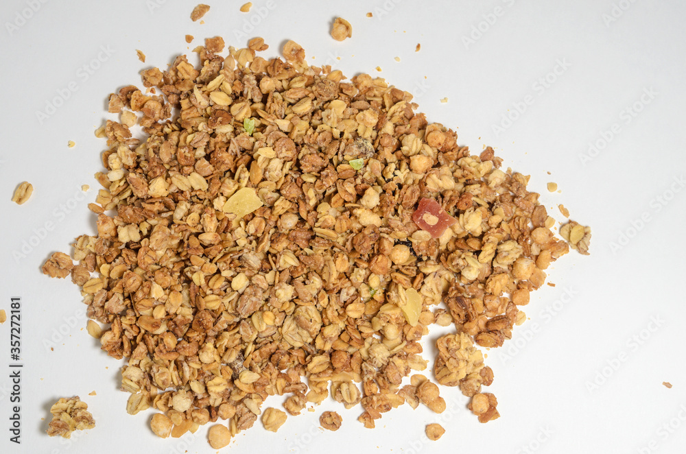 Muesli. Flakes of various cereals with chopped dried fruits. Muesli. Flakes of various cereals with chopped dried fruits.