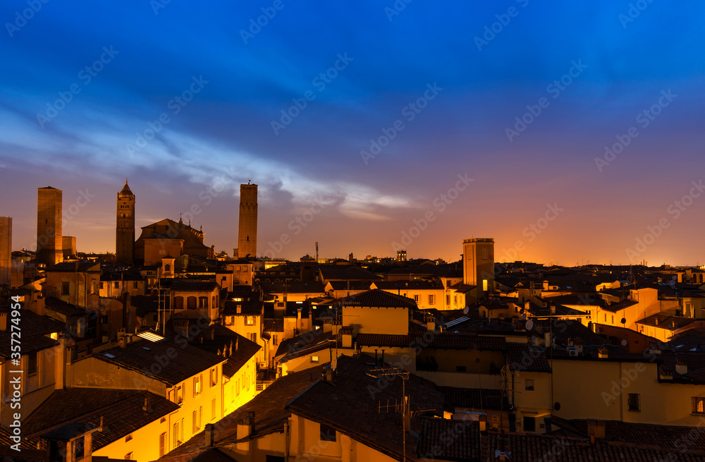 View of Bologna at night