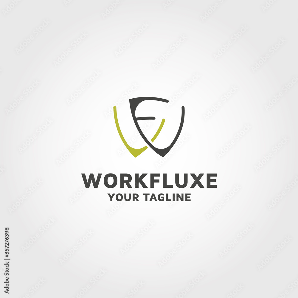 Modern Letter WF vector logo design