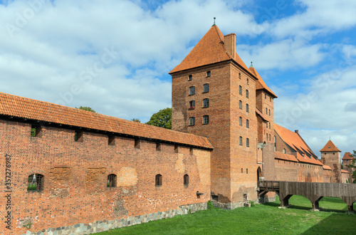Exterior of Malbork Castle, built in the 13th Century by the Knights of the Teutonic Order.