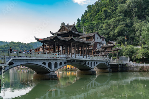Ancient Phoenix City of Fenghuang at sunset