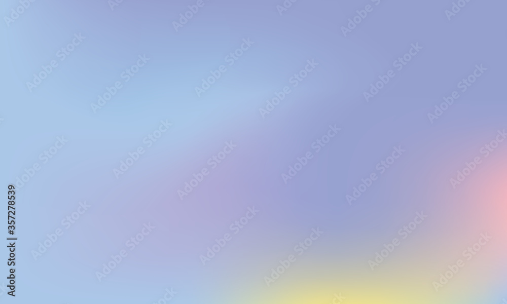 Blue, pink and yellow abstract blurred background like sky at early sunset. Colorful illustration in abstract style with gradient. Creative illustration for design