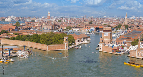Zona dell'Arsenale di Venezia ripresa con drone