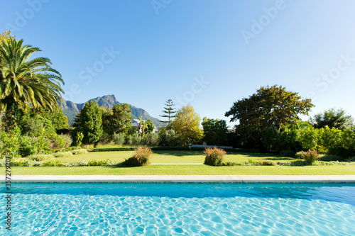 Luxury swimming pool and garden