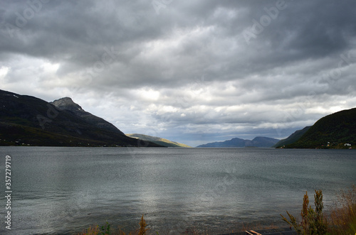 Wallpaper Mural majestic mountain and fjord landscape in northern norway in late autumn Torontodigital.ca