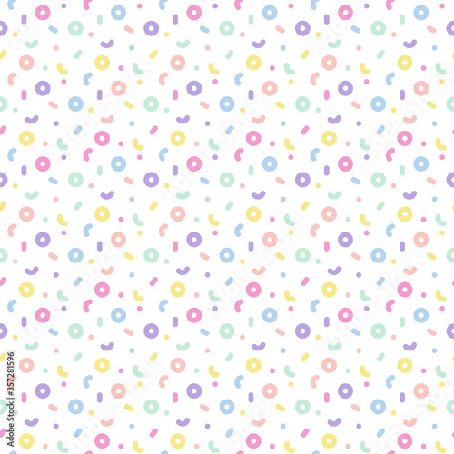 Rainbow Confetti Seamless Pattern - Colorful confetti repeating pattern design