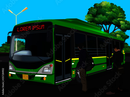 Illustration vector of Indian low ground floor Bus Services