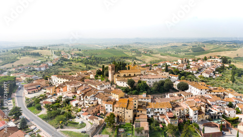 aerial view of the town of cerreto guidi florence tuscany