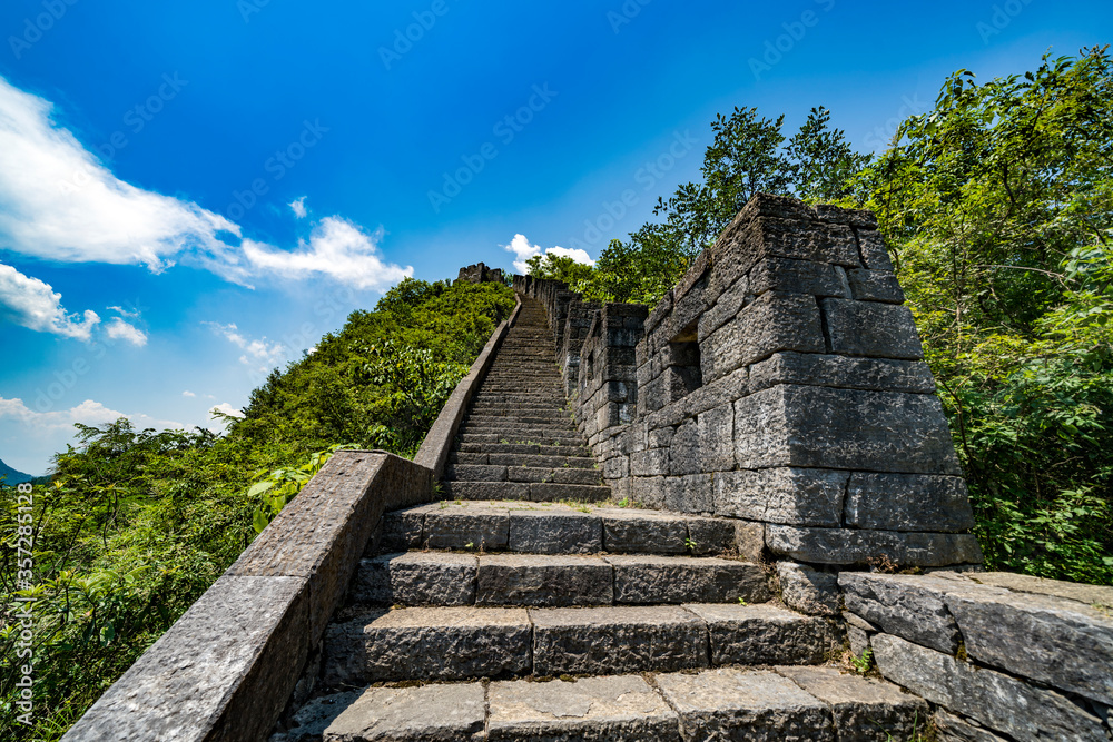 Great Wall ruins near Fenghuang city, China