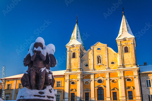 Baroque Church of the Conversion of St. Paul the Apostle in the Marianske namestie square, Zilina, Slovakia, Europe. photo