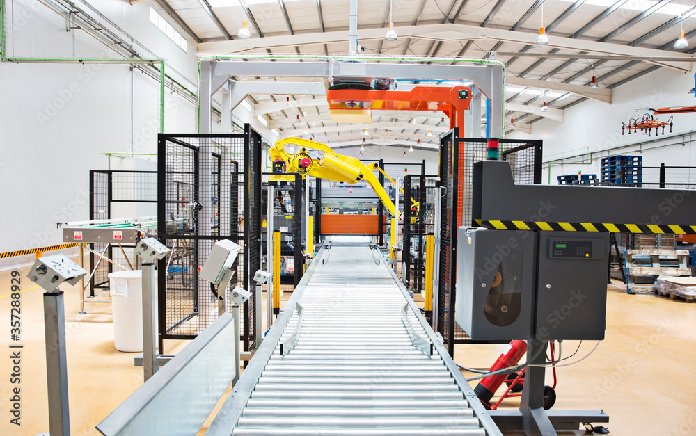 Conveyor belt in factory