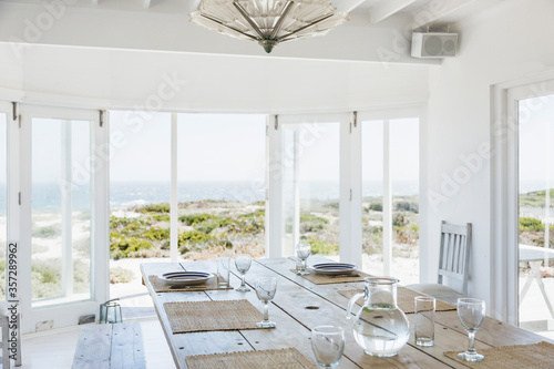 Dining room overlooking ocean