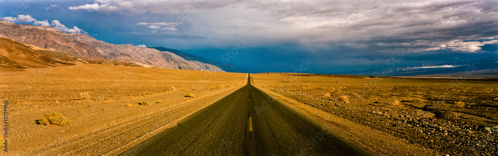 Rural road in desert landscape