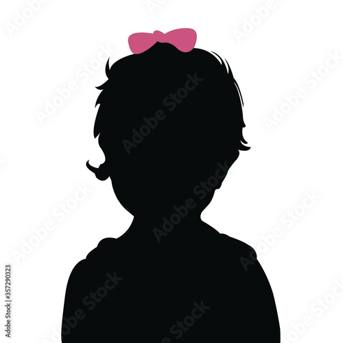 a baby girl head silhouette vector