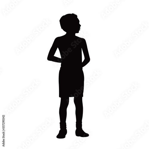 a boy body silhouette vector