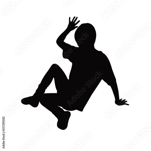 a boy body silhouette vector