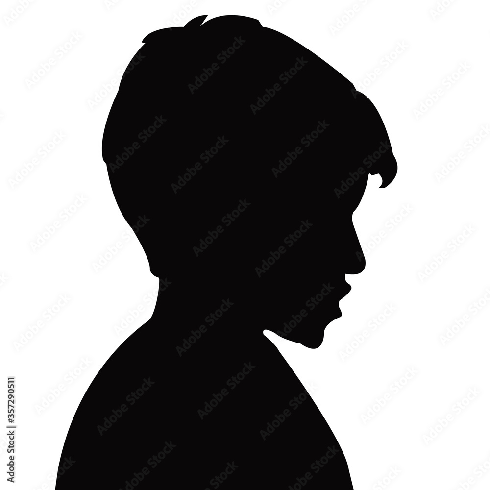a boy head silhouette vector