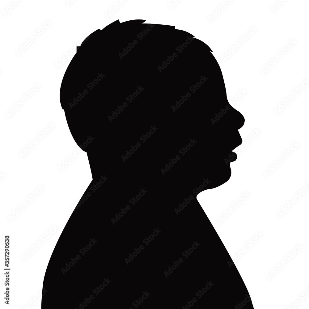 a baby head silhouette vector