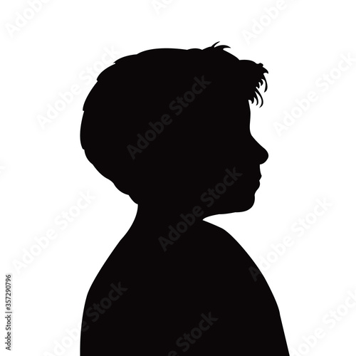 a boy head silhouette vector