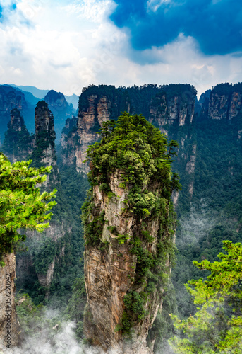 The Avatar mountains in Zhangjiajie  China