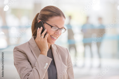 Businesswoman talking on cell phone