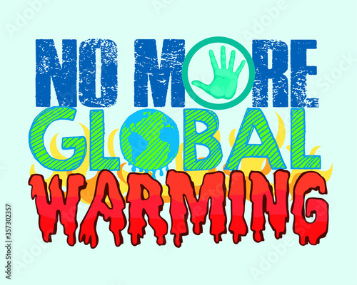 Global warming poster protesting banner illustration.