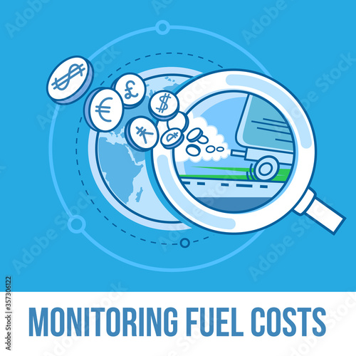 Monitoring Fuel Costs. Business concept illustration.