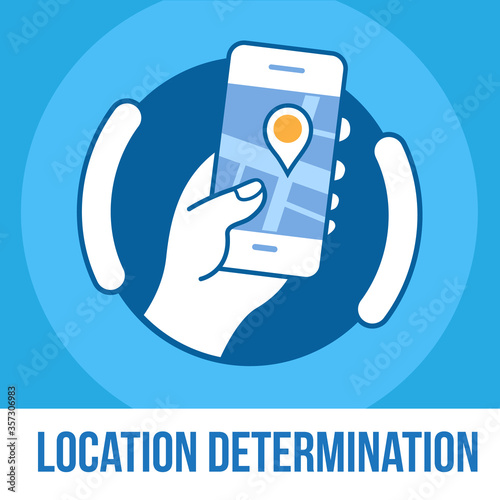 Location Determination. Mobile Phone. The Concept Of Mobile Technology.
