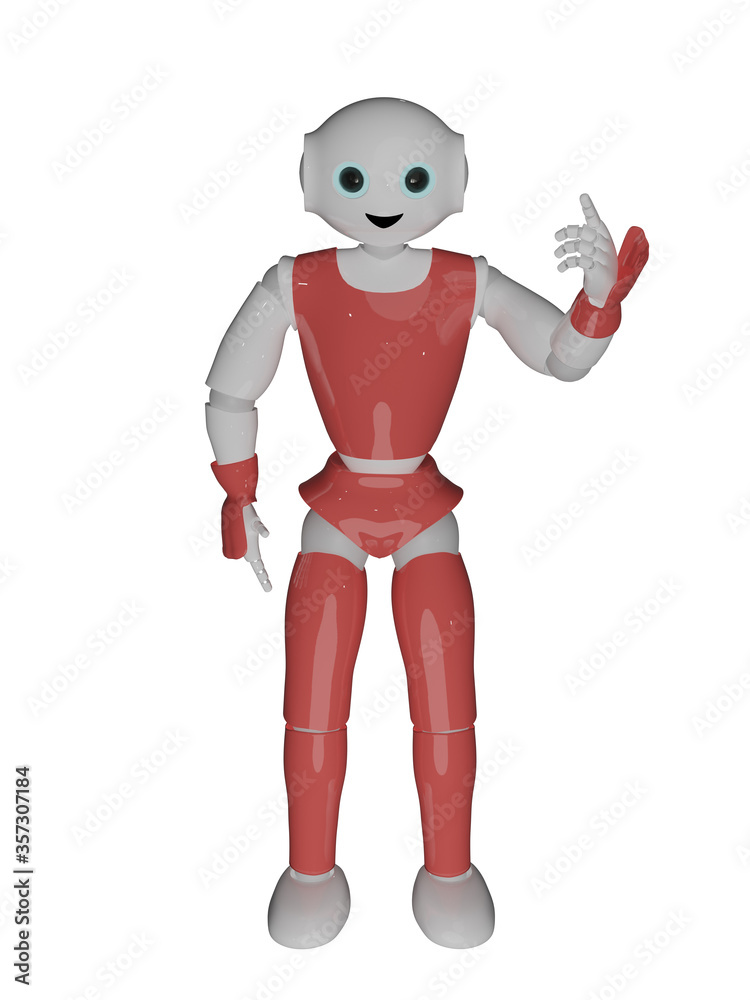 niedlicher 3d roboter zeigt mit dem Finger nach oben. niedlicher 3d roboter zeigt mit dem Finger nach oben.
