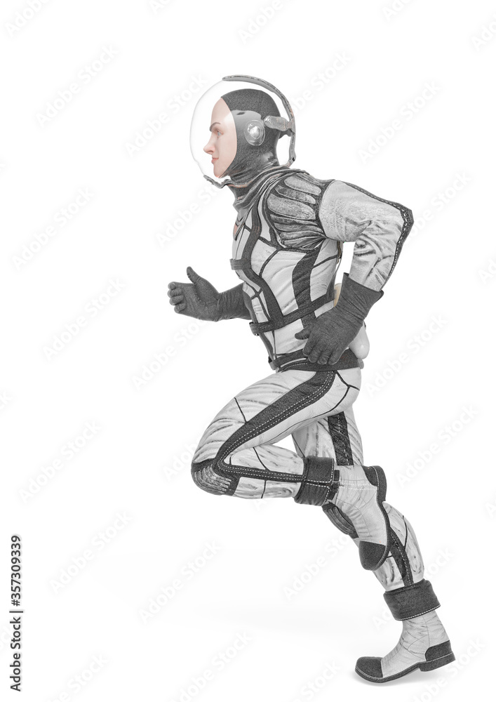 retro space astronaut is running retro space astronaut is running