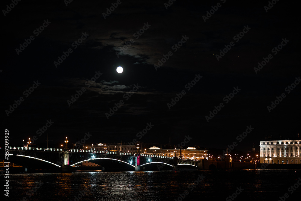 night view of the city of Saint Petersburg