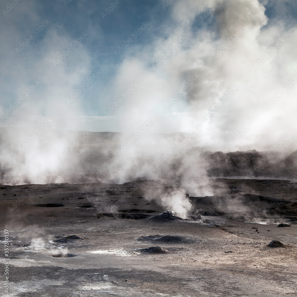 Geothermal steam vents, Namaskard, Myvatn, Iceland