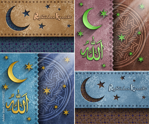 Religions muslim backgrounds for holy month of Islamic community Ramadan Kareem, Vector illustration